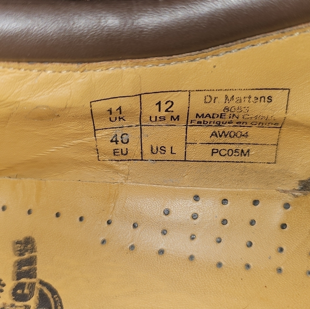Dr. Martens Mens AirWear Oxford Brown SZ 12M Shoes Leathet Upper - Picture 11 of 11